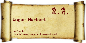 Ungor Norbert névjegykártya
